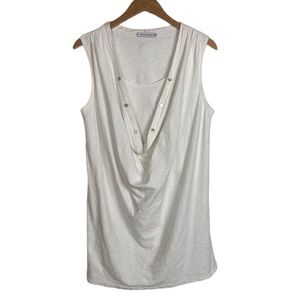 cut loose White Cotton Sleeveless Shift Dress